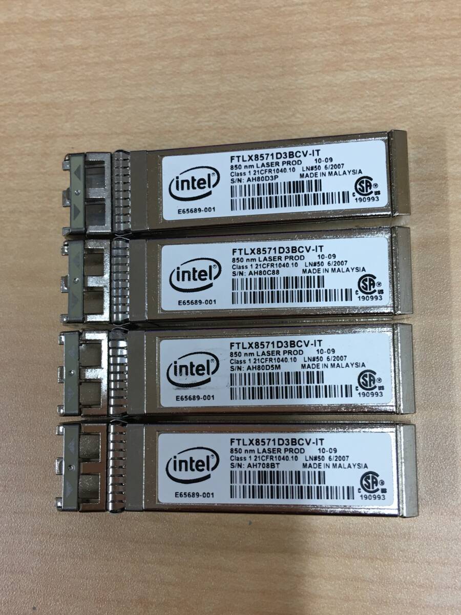 A21046)Intel FTLX8571D3BCV-IT 850nm 10GB SFP+ 光モジュール 中古動作品4本セット_画像1