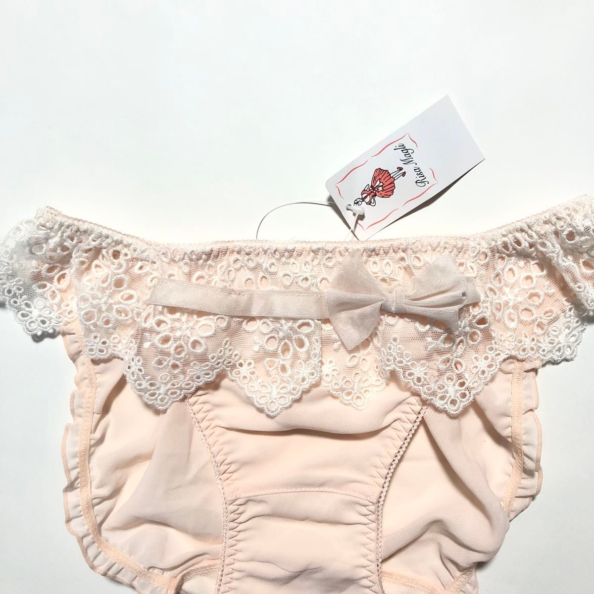 【Risa Magli】ホワイト刺繍&フリル　ピンク・グリーン　ショーツ　2枚セット　Mサイズ♪