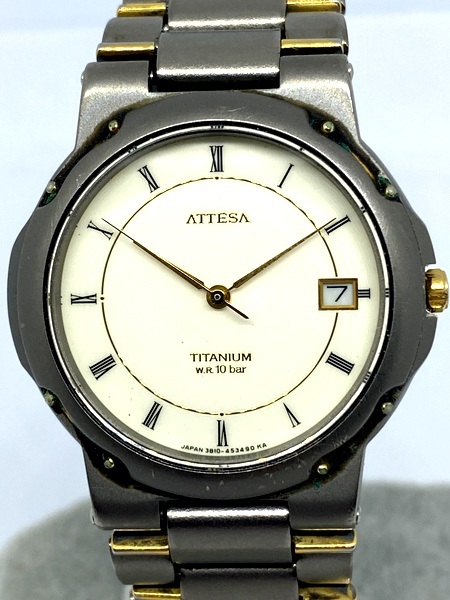 【即決/稼働品】CITIZEN シチズン ATTESA アテッサ GN-4-S 腕時計 TITANIUM チタニウム デイト コンビ 