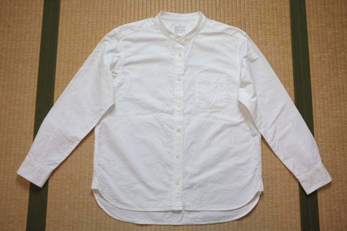 MUJI マオカラーコットンシャツ 白 size Mの画像1