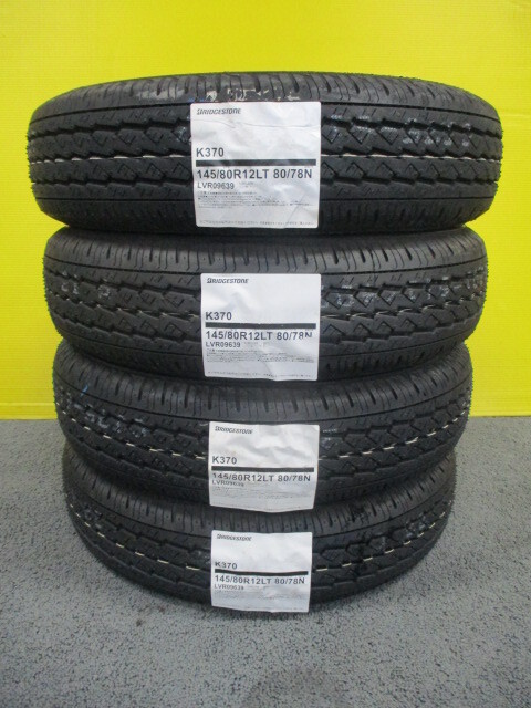 新品4本 \16,200円■全国送料込み■145/80R12LT 80/78N(145R12 6PR相当)■ブリヂストンK370■軽トラ軽バンエブリーNバンキャリーハイゼット