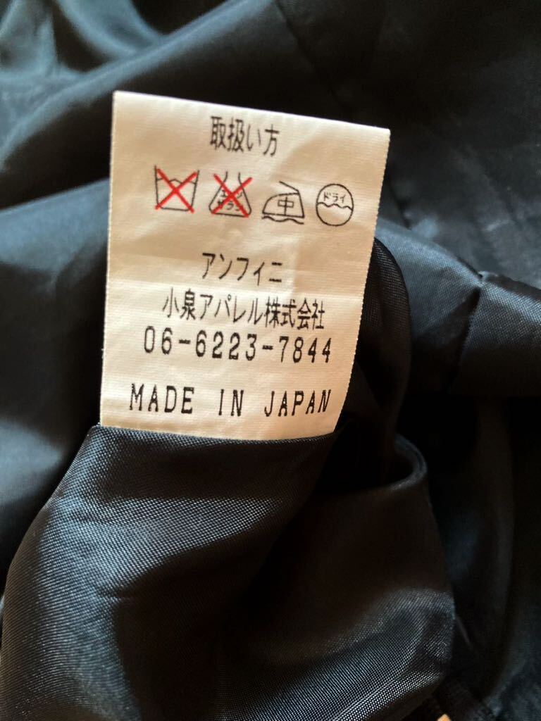 日本製 INFINE レディース ワンピース 9号 Mサイズ ノースリーブ 黒 ブラック フォーマル 膝丈スカート 上品 アンフィニ onepiecedress X_画像8