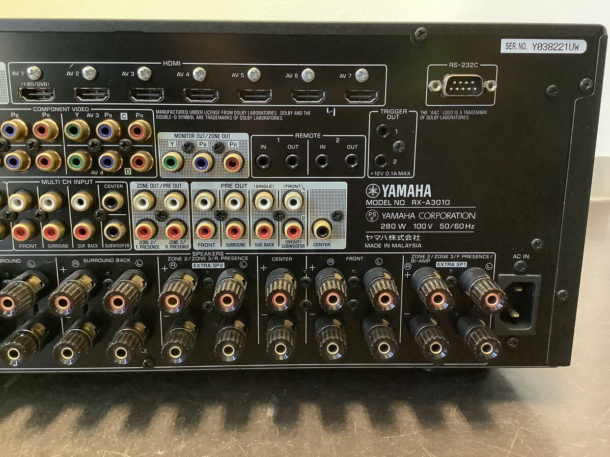 ヤマハ YAMAHA RX-A3010 AVアンプ ブラック 美品 動作確認済_画像6