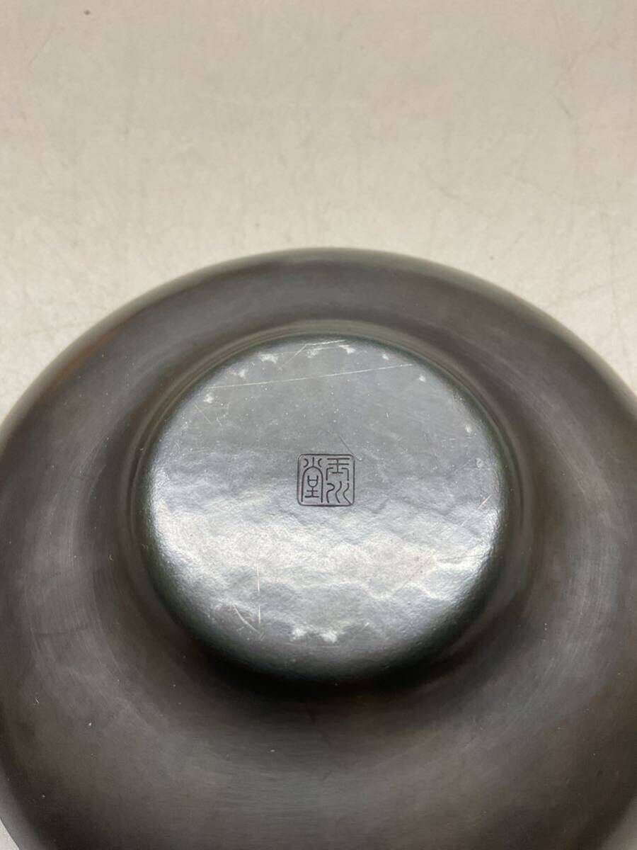 茶托 玉川堂 山川堂 銅製 茶器 煎茶道具 茶道具 15客 総重量 1357g _画像7