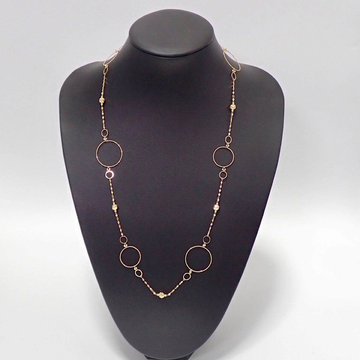 K18YG ロングチェーンネックレス　形状記憶　K18イエローゴールド  金ネックレス Gold necklace 6.67g ②