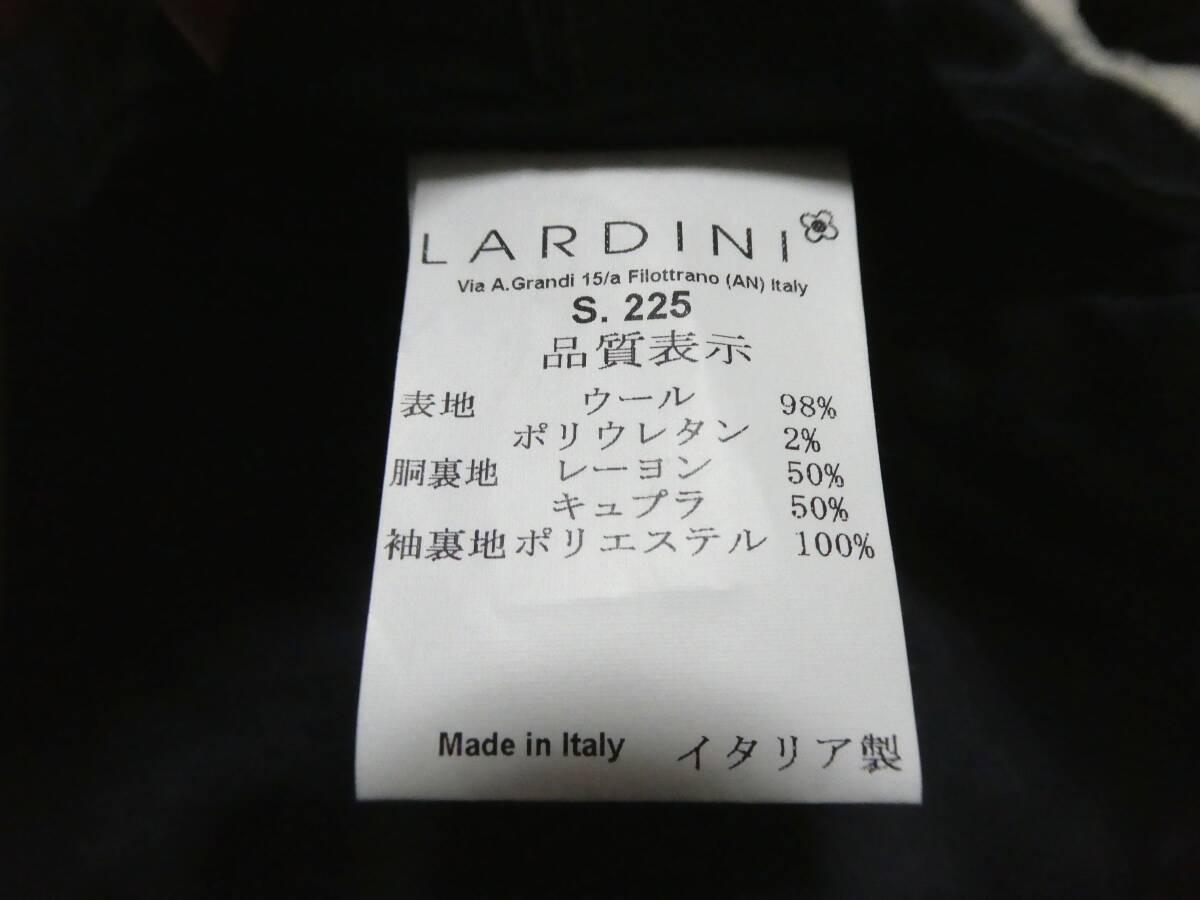 正規品 美品 イタリア製 LARDINI ラルディーニ ストレッチウール 段返り3B シングルスーツ ノータック 44R 紺 ネイビーの画像9
