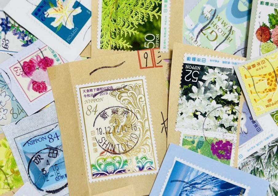 ≪紙付き記念切手100g≫ 〔B54〕2024年入手のキロボックスから記念切手★『国土緑化』いろいろ含★機械印 満月印含 使用済切手_画像9