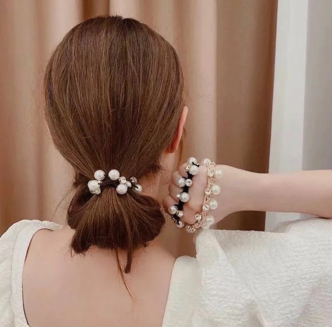 ヘアゴムパール おしゃれ 3個 セット ヘアアクセサリー ヘアアレンジ 髪ゴム シュシュ ヘアーアクセサリー 髪飾り 