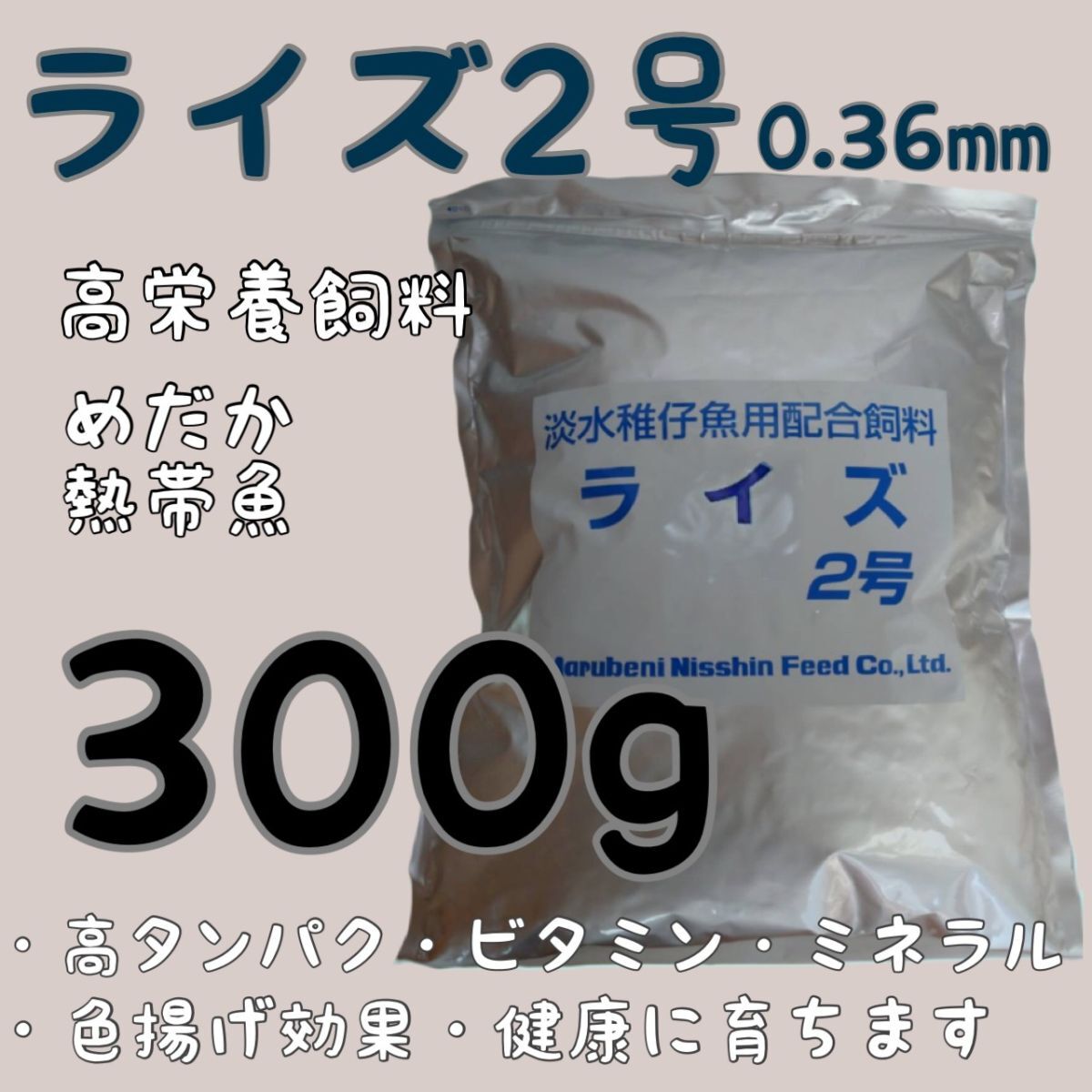 高栄養飼料 メダカ餌 ライズ2号 300g アクアリウム 熱帯魚 グッピー 金魚_画像1