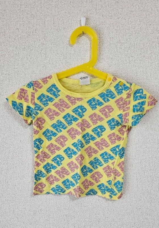 子供服　ANAPキッズ半袖Tシャツ　ベビー半袖Tシャツ　ロゴ総柄　90ｾﾝﾁ　男の子女の子