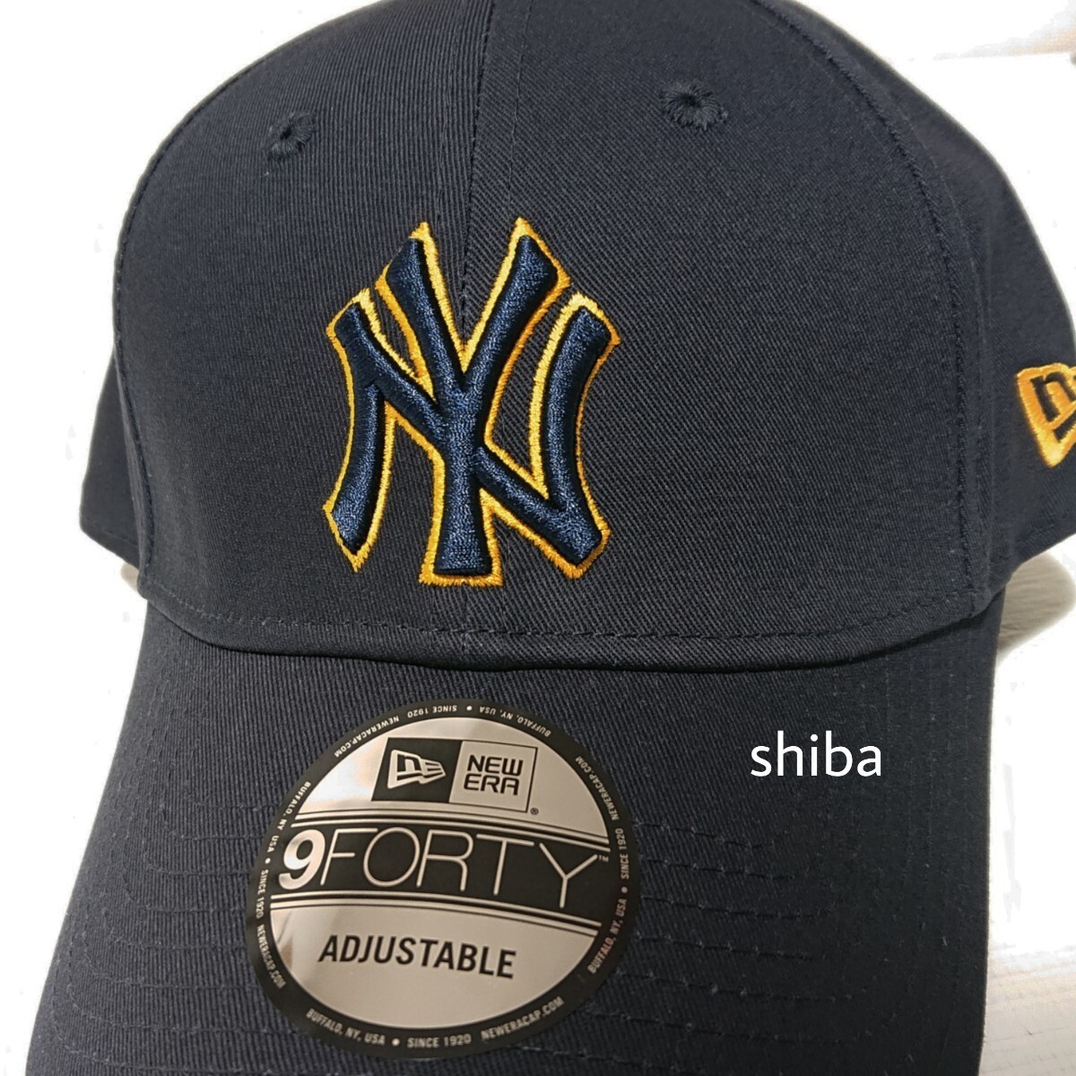 NEW ERA ニューエラ 正規品 キャップ 帽子 黒 ブラック 黄色 イエロー ヤンキース NY 野球 MLB ユニセックス_画像2
