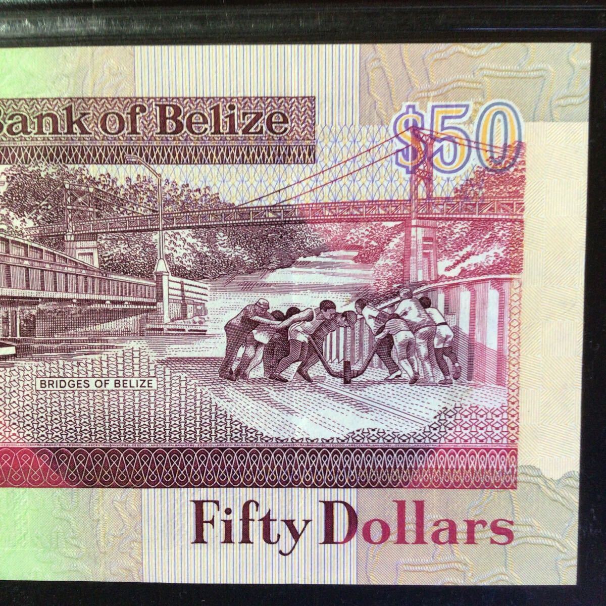 World Banknote Grading BELIZE《Central Bank》50 Dollars【1990】『PMG Grading Extremely Fine 40 EPQ』_画像7