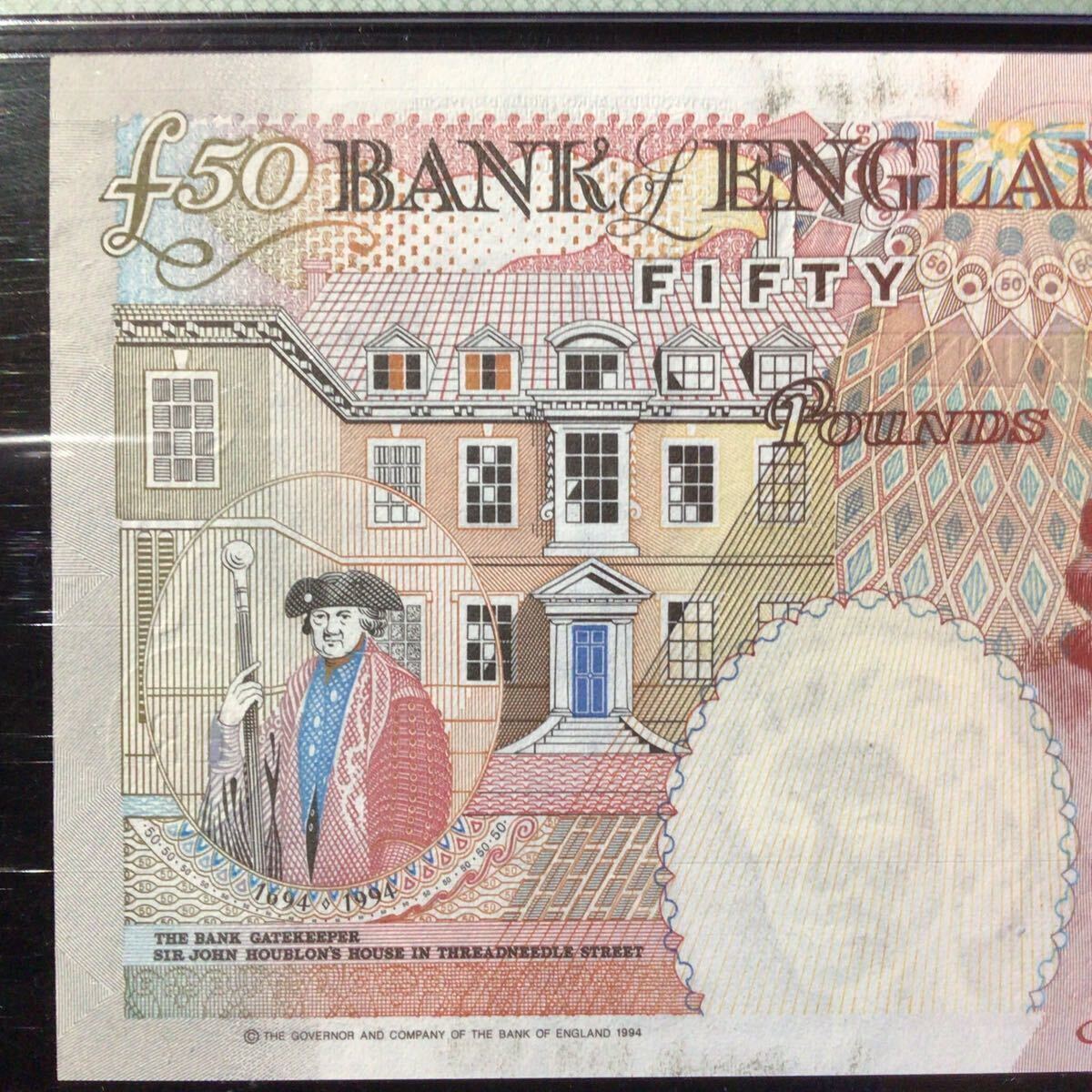 World Banknote Grading GREAT BRITAIN《Bank of England》50 Pounds【1994】『PMG Grading Gem Uncirculated 66 EPQ』_画像6