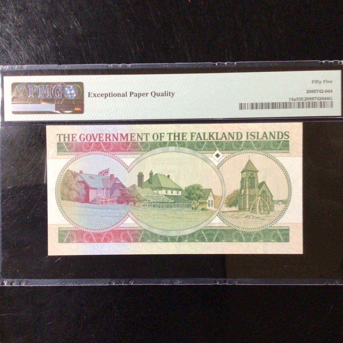 World Banknote Grading FALKLAND ISLANDS《 British Administration 》10 Pounds【1986】『PMG Grading About Uncirculated 55 EPQ』_画像2