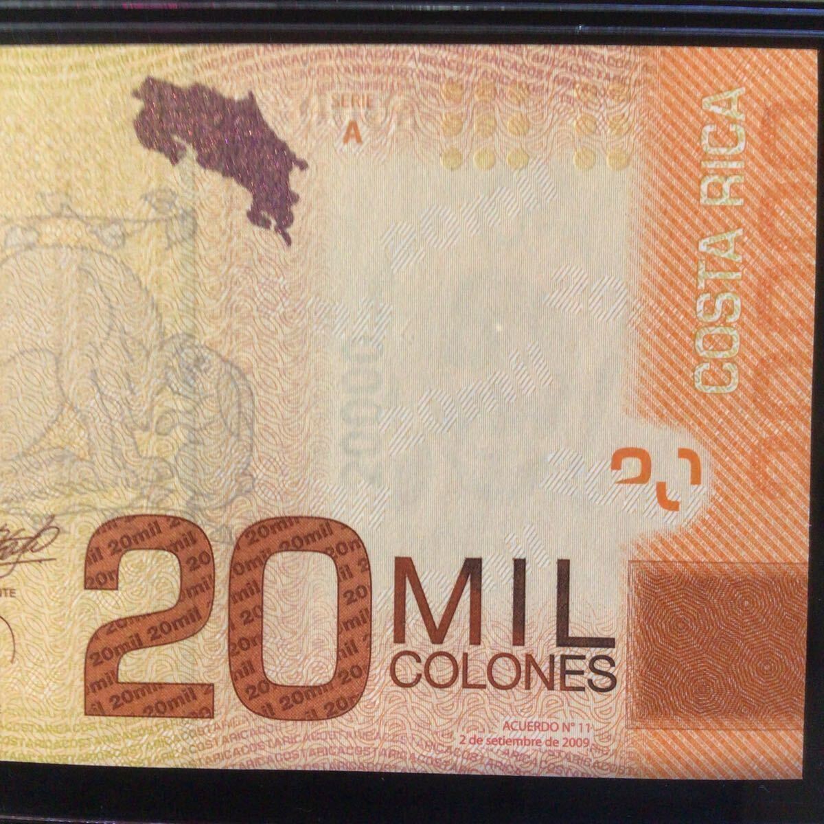 World Banknote Grading COSTA RICA《Banco Central de Costa Rica》20000 Colones【2009】『PCGS Grading Gem Uncirculated 65 PPQ』_画像5