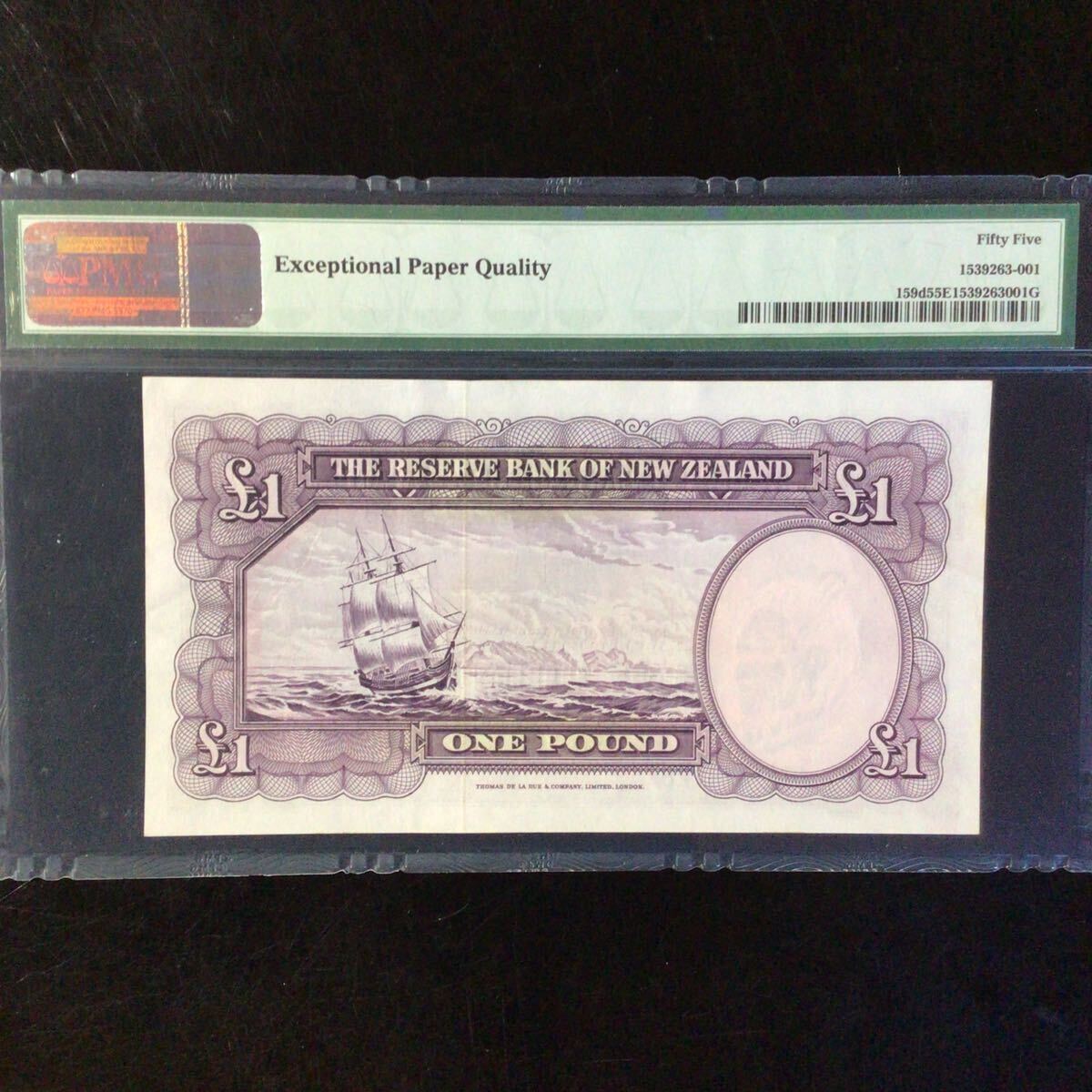 World Banknote Grading NEW ZEALAND《Reserve Bank》1 Pound【1967】『PMG Grading About Uncirculated 55 EPQ』_画像2