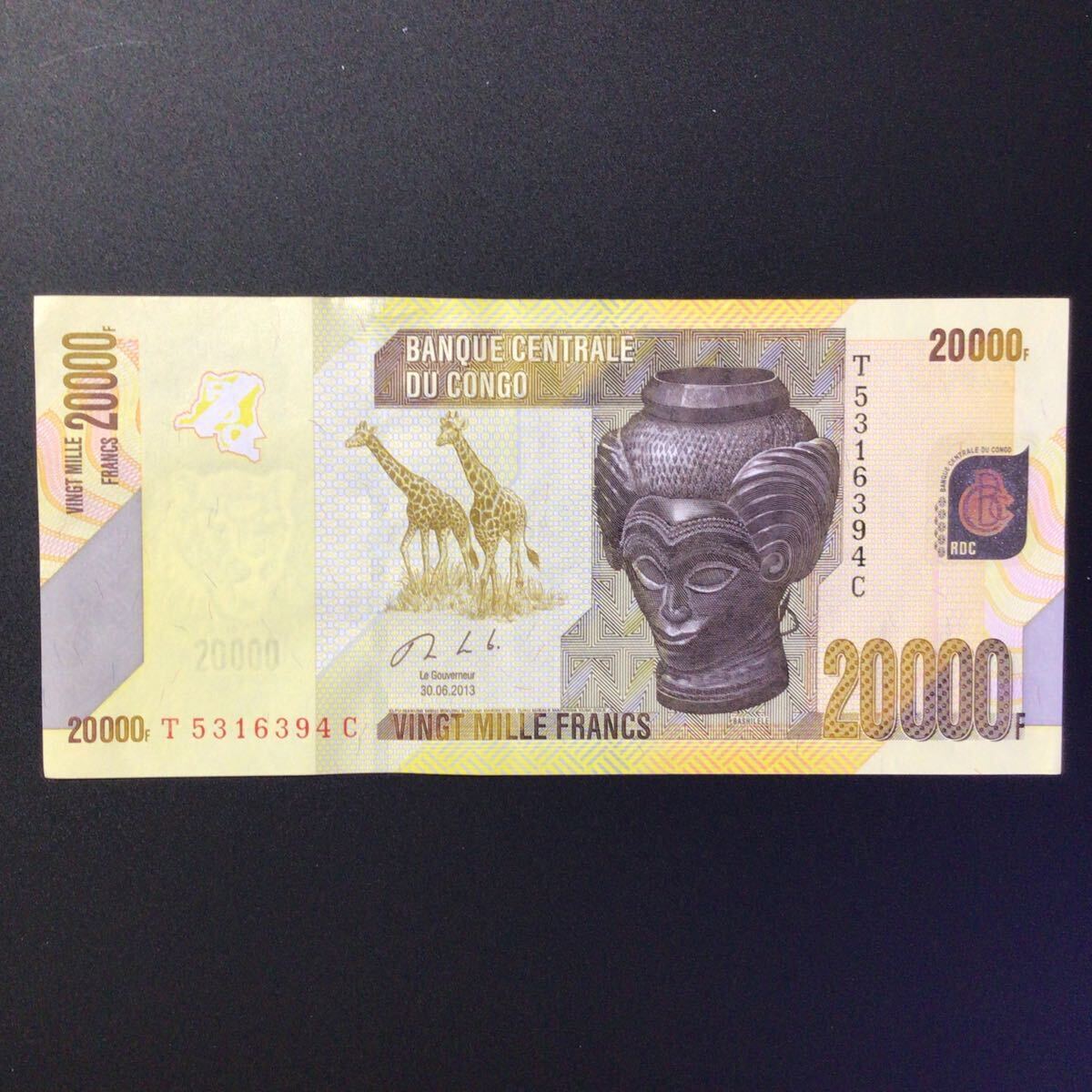 World Paper Money CONGO DEMOCRATIC REPUBLIC 20000 Francs【2013】_画像1