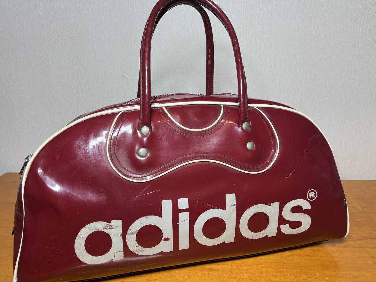 [adidas]80 годы сумка "Boston bag" эмаль Made in JAPAN Showa Retro Vintage