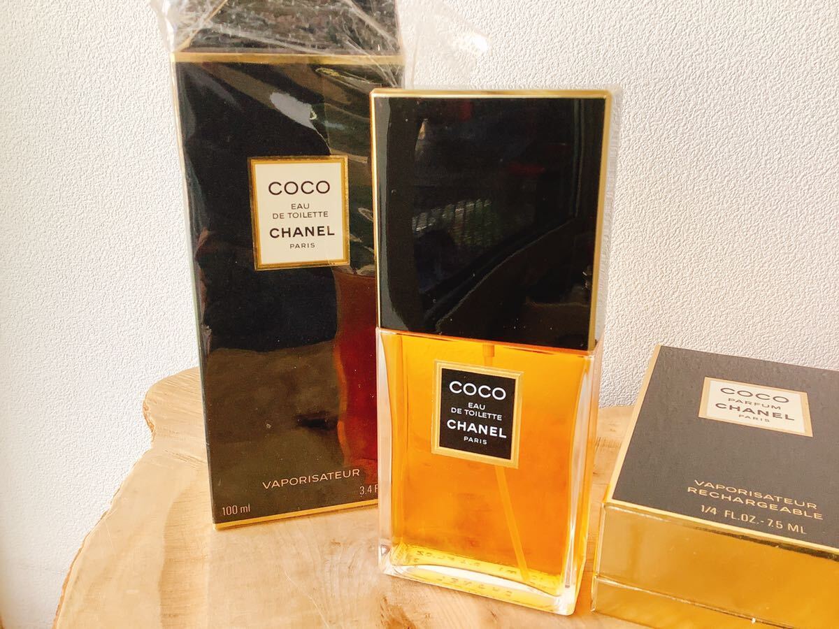 【CHANEL】COCO　EAU DE TOILETTE/100ｍl　VAPORISATEUR　PARFUM/7ml+7.5ｍl　シャネル　香水　3点_画像2