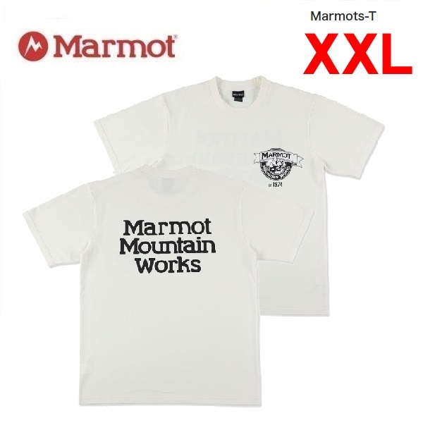 Marmot マーモット マーモッツTシャツ ホワイト XXL　TSSMC407　メンズ　Ｔシャツ　アウトドア 