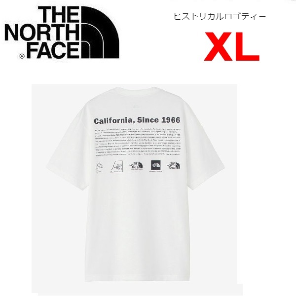 THE NORTH FACE ザノースフェイス ヒストリカルロゴＴシャツ ホワイト XL　NT32407　メンズ　バックプリント　アウトドア　