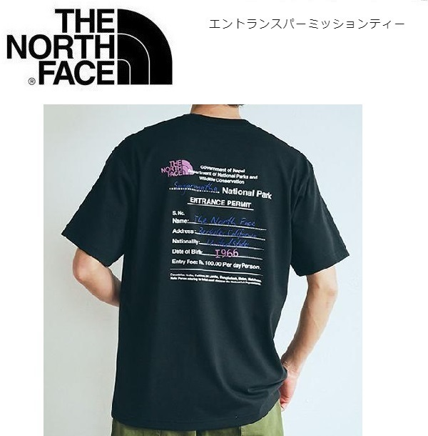 THE NORTH FACE ザノースフェイス エントランスパーミッションＴシャツ ブラック XL　NT32439　メンズ　バックプリント　アウトドア_画像3
