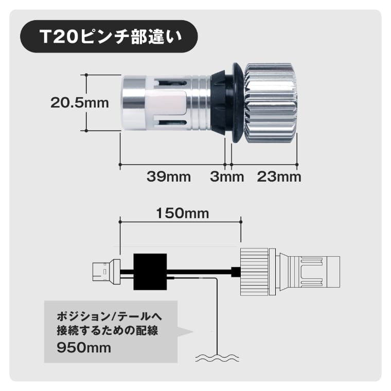 fcl.直営店 LED T20ピンチ部違い 2色切り替え ステルス 抵抗内蔵LEDウィンカー ウインカー アンバー レッド テール エフシーエル_画像10