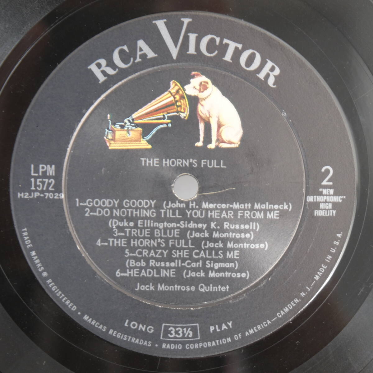 RCA Victor【 LPM-1572 : The Horn’s Full 】DG / Jack Montrose And His All-Stars_画像4