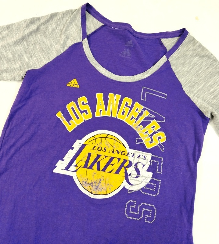 【USA直輸】NBA ロサンゼルス レイカーズ LOS ANGELES LAKERS アディダス adidas 女性用 長袖Tシャツ Lサイズ バスケットボール 八村塁_画像2