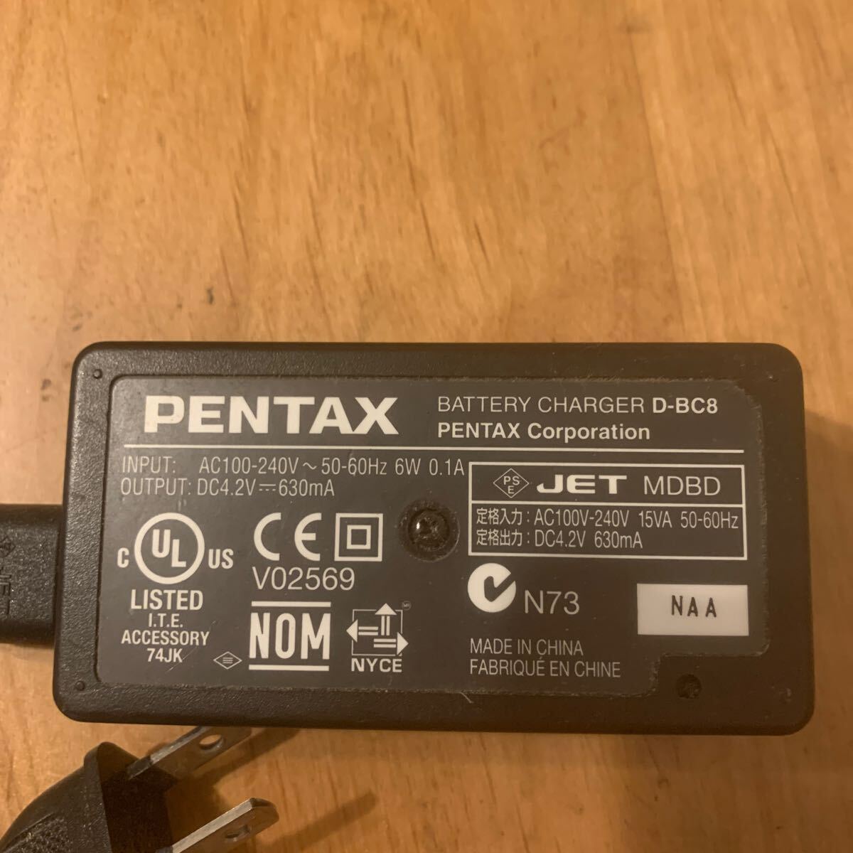 【動作確認済】PENTAX BATTERY CHARGER D-BC8 バッテリー充電器 3.7V 710mAhの画像4