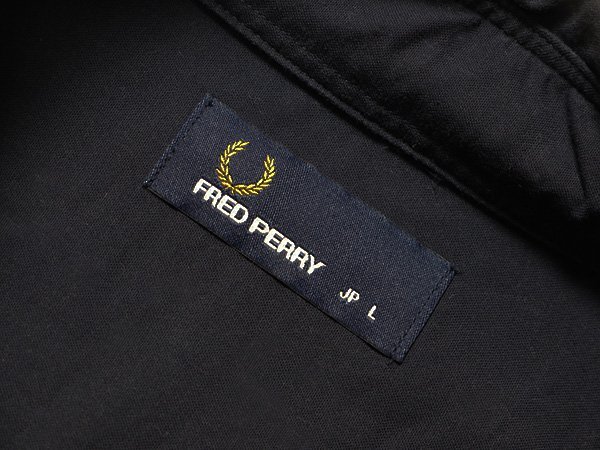 FRED PERRY　フレッドペリー　長袖　BDシャツ　正規品　ボタンダウン　ロゴ刺繍　前立てチェック　胸ポケット　マチ付き　シャツ　Lサイズ_画像2