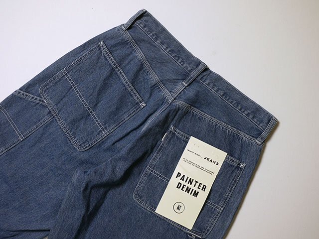  new goods * Niko and...JEANS Nico and Denim pants regular goods M size light Denim painter's pants Roo z Silhouette jeans 