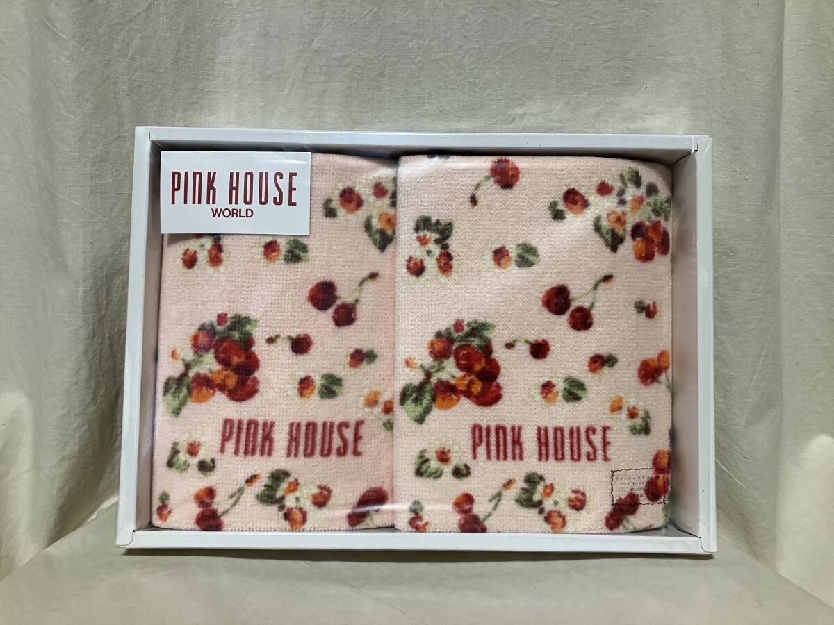 PINK HOUSE ウォッシュタオル 2枚 花柄 約34㎝×35㎝ 保管品_画像1