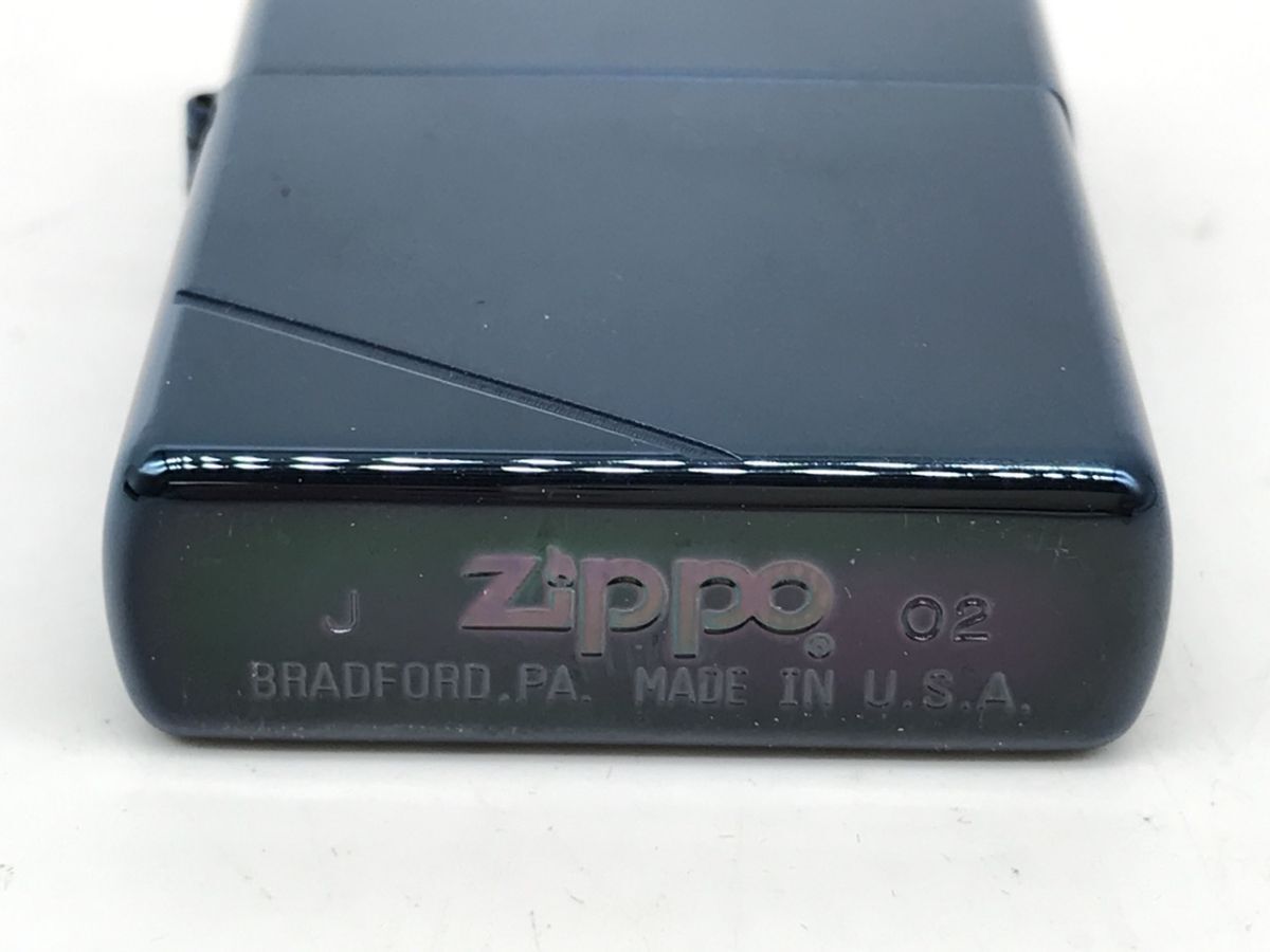 0501-145T⑳23404 佐川 ライター ZIPPO ジッポ BRADFORD J 02 ブルー オイルライター　喫煙具　ブラッドフォード　箱付_画像3