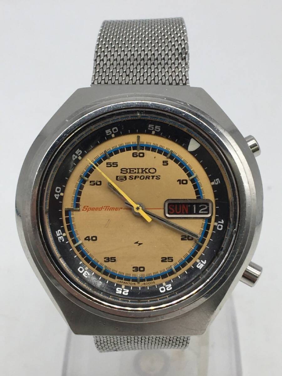 0503-506MK③6212 RP 腕時計 不動　SEIKO　セイコー　7015-6000　スピードタイマー　デイデイト　5　SPORTS　人気　レア　貴重　レトロ_画像1