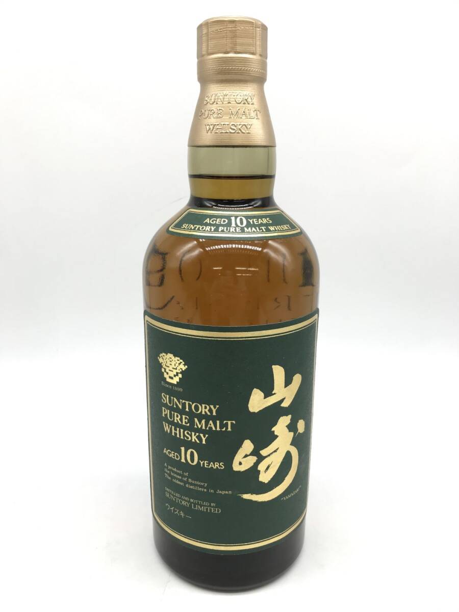 0530-002S⑦23408 { Aichi prefecture inside limitation shipping } sake 40% 750ml SUNTORY PURE MALT WHISKY Yamazaki YAMAZAKI 10 year pure malt green label not yet . plug 