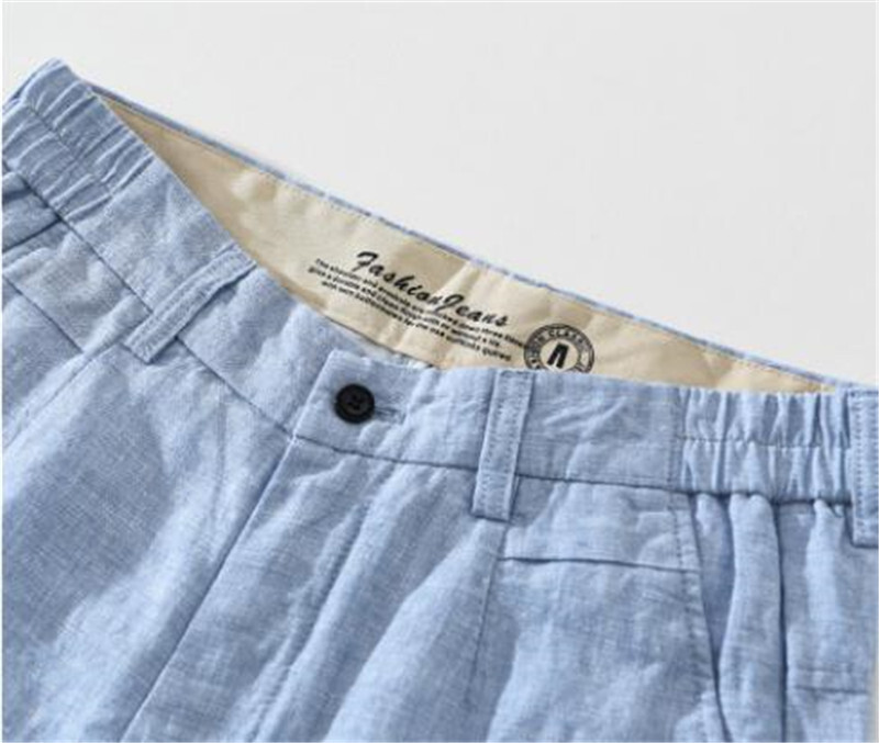 ショートパンツ　メンズ*新品　リネン　デッキショートパンツ　エッセンシャル　ショーツ　短パン　海パンツ【YH1351】ブルー　3XL_画像2