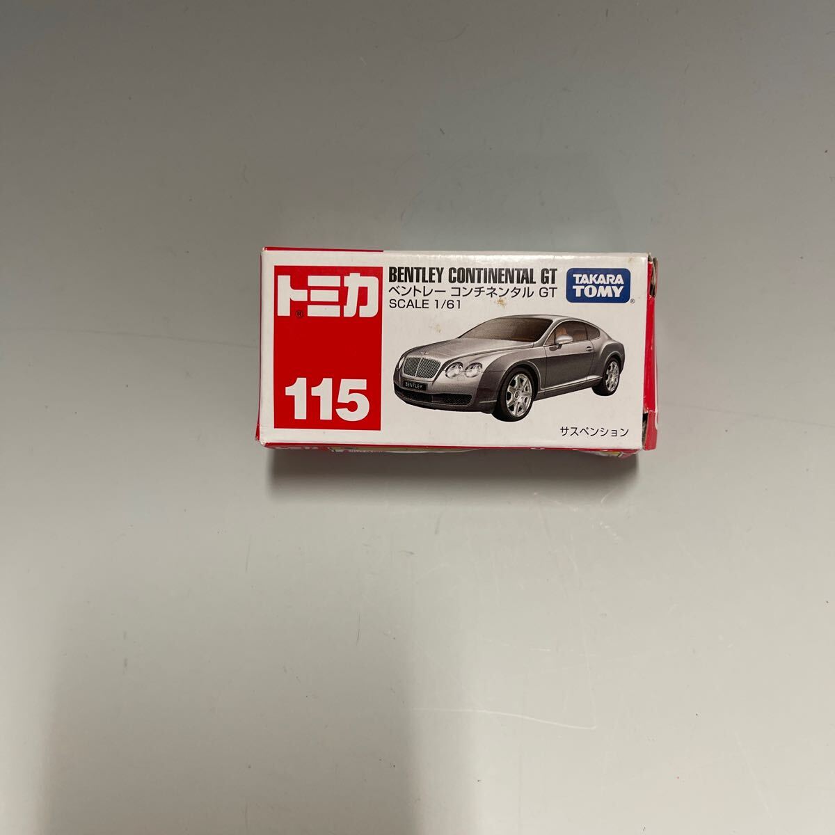 ■□tomica トミカ No.115 ⑥ ベントレー コンチネンタル GTMADE IN VIETNAMTOMY 赤箱シリーズ 箱潰れ_画像1