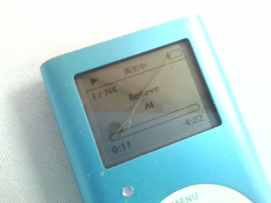 サントリー ウーロン茶特版 iPod mini A1051 4GB  ブルー 第2世代 本体のみ ★液晶割れ 現状ジャンク品の画像5