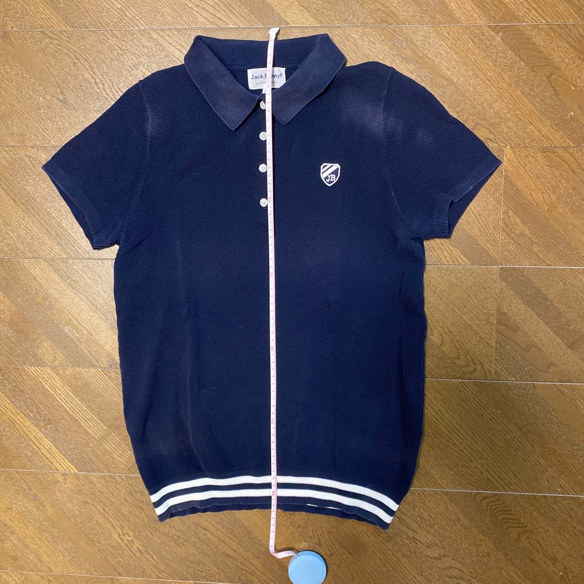 【JACK BUNNY】ジャックバニー　半袖ポロシャツ　紺　ネイビー　サイズ2 ゴルフウェア　 半袖ニットポロシャツ