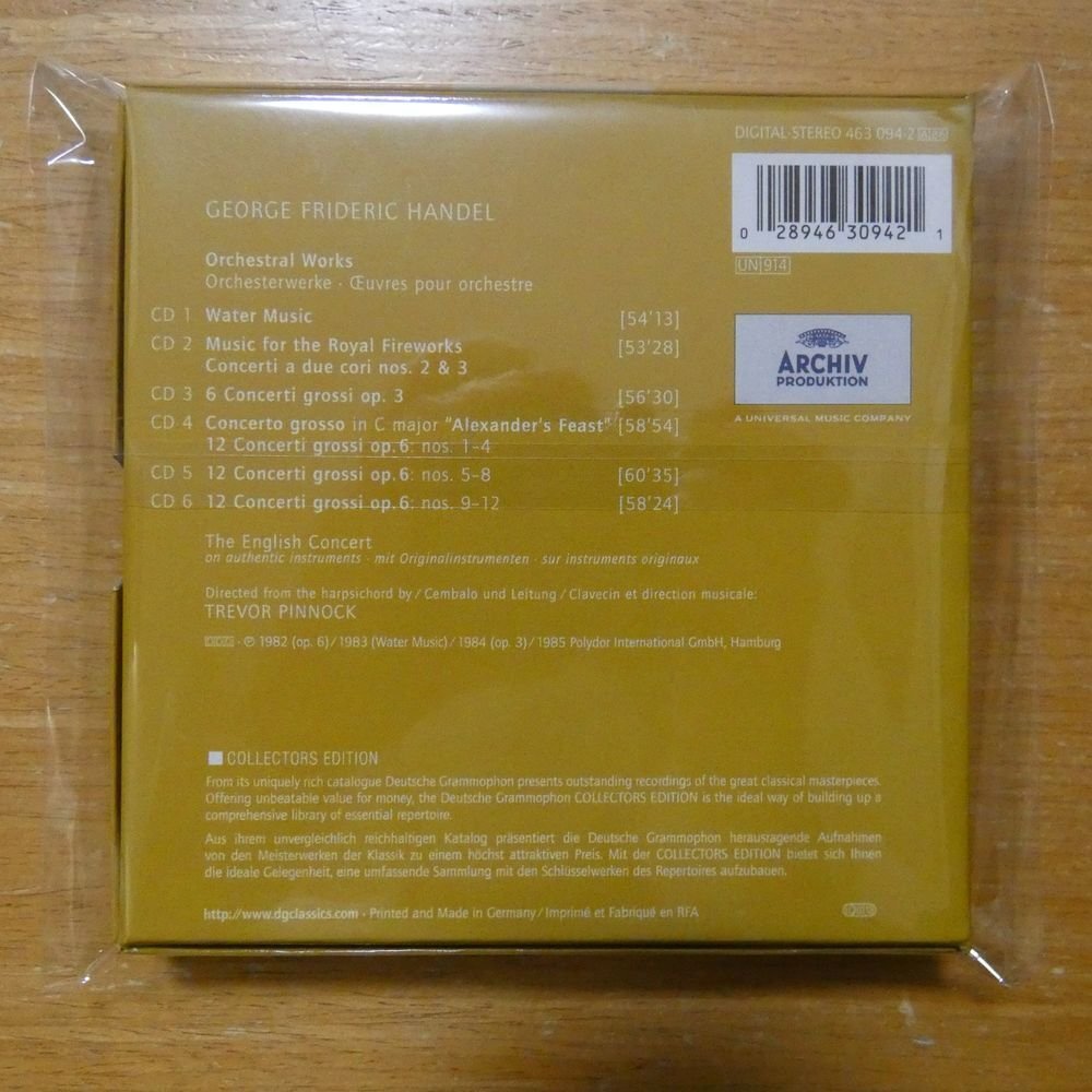 41098479;【6CDBOX】PINNOCK / HANDEL:ORCHESTRAL WORKSの画像2