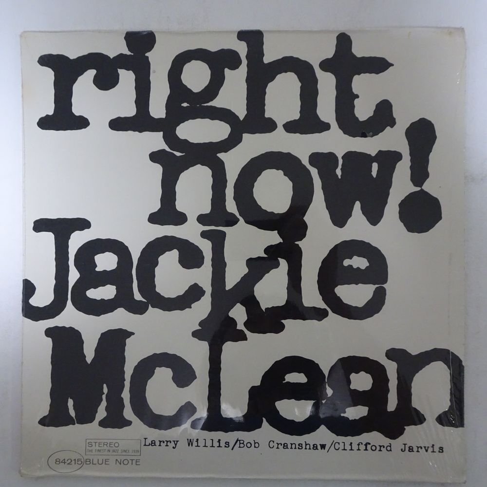 14031298;【US盤/BLUE NOTE/LIBERTY/青黒ラベル/VAN GELDER刻印/シュリンク付】Jackie McLean / Right Now!の画像1