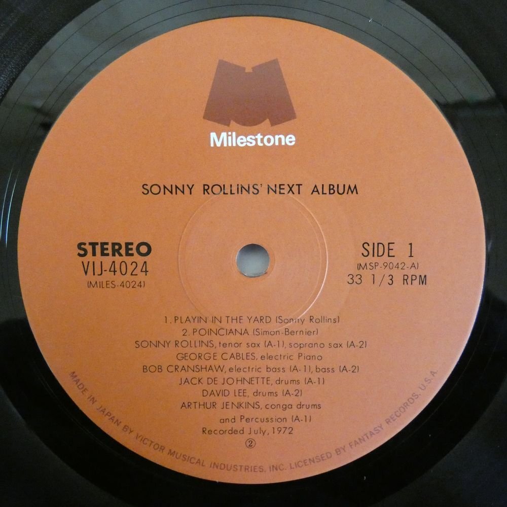 46075067;【帯付/Milestone/美盤】Sonny Rollins / Next Albumの画像3