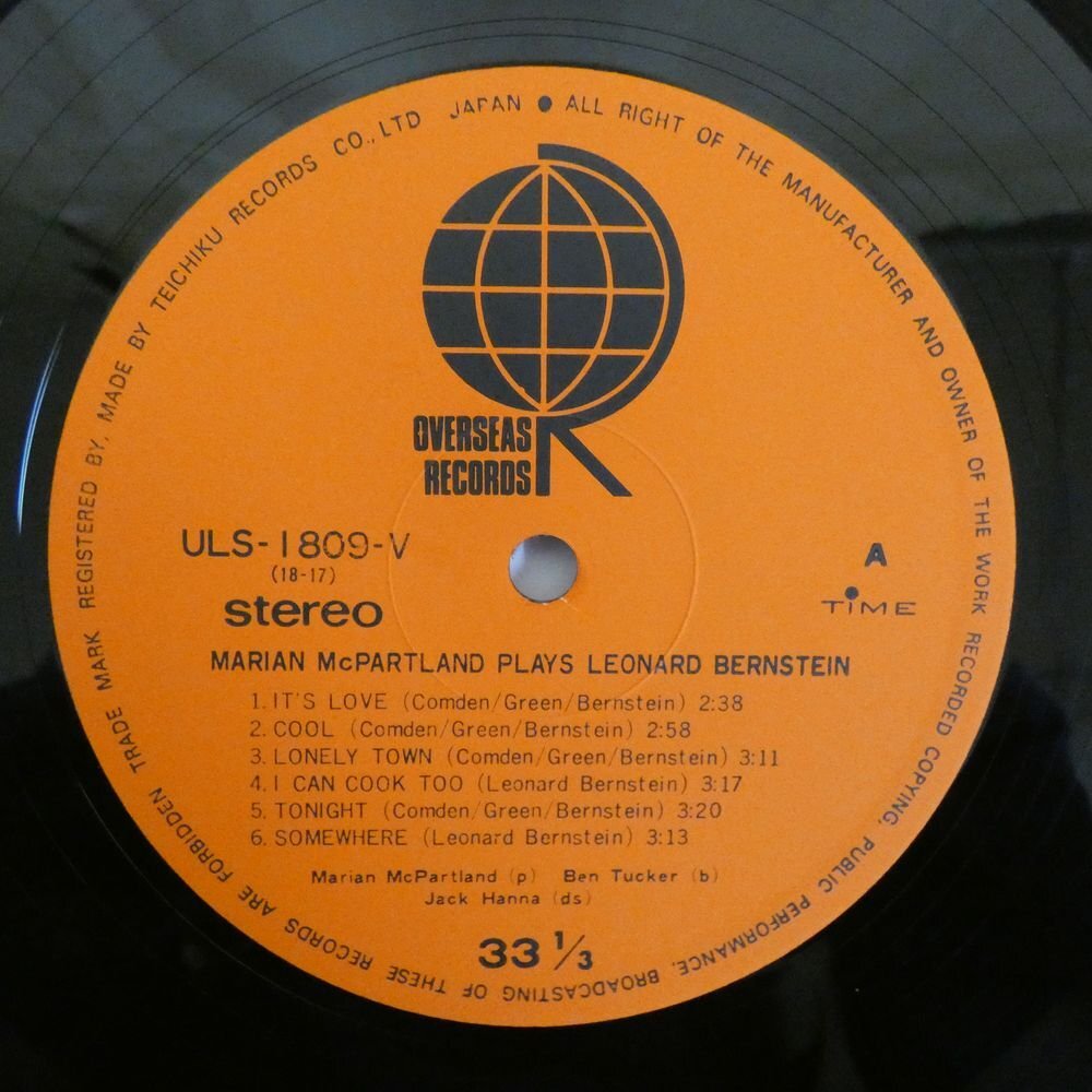 46075109;【帯付/Overseas/美盤】Marian McPartland / Plays Music Of Leonard Bernsteinの画像3