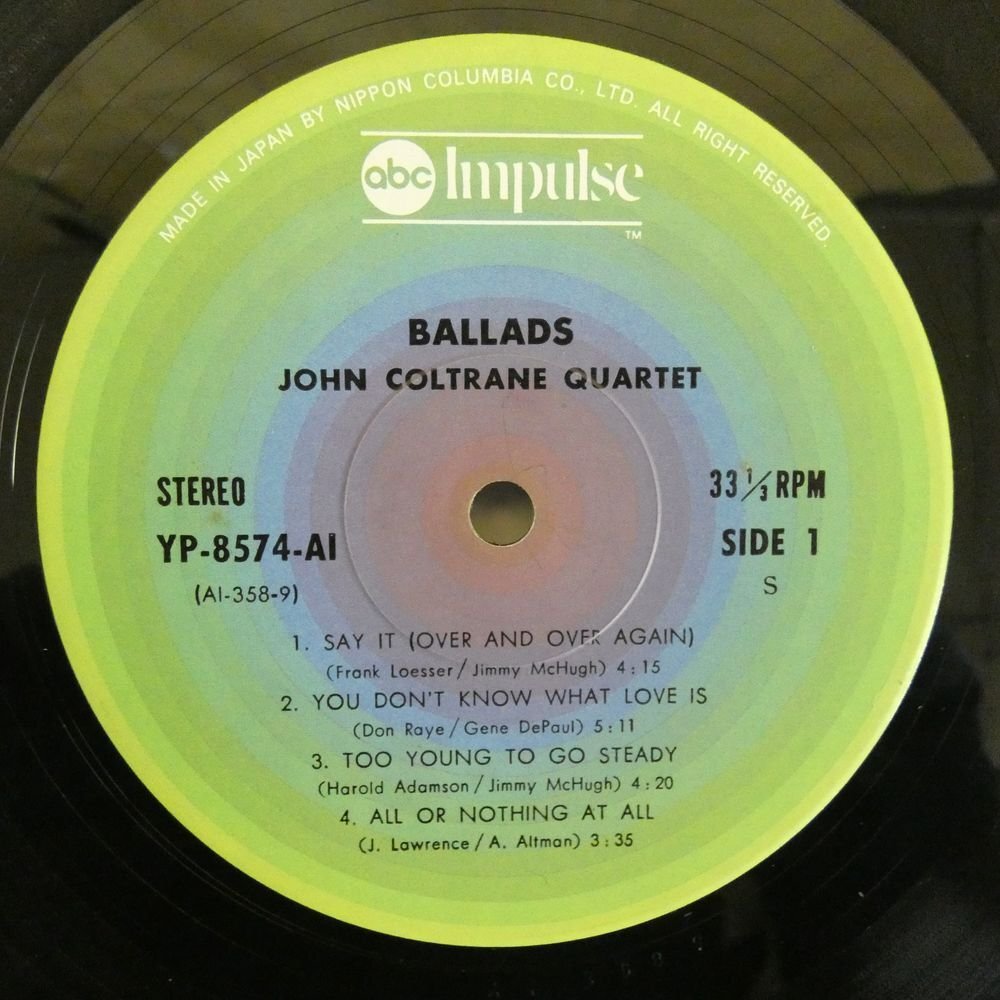 46075134;【帯付/Impulse/見開き】John Coltrane Quartet ジョン・コルトレーン・クヮルテット / Ballads バラードの画像3