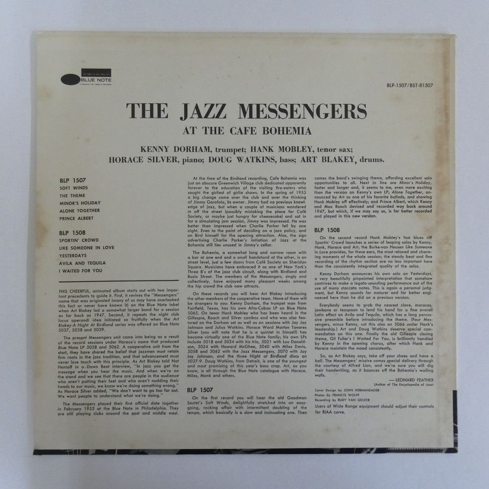 46075189;【US盤/BLUE NOTE】The Jazz Messengers / At The Cafe Bohemia Volume 1の画像2