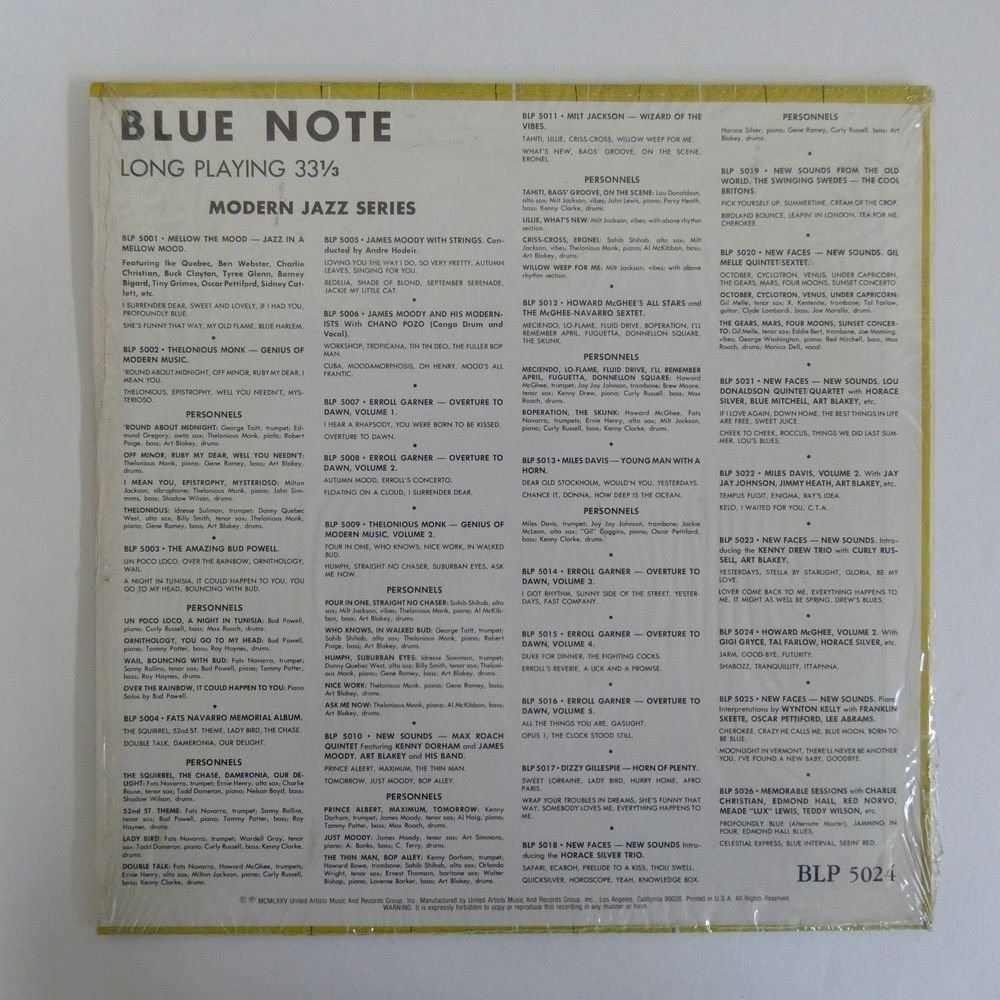 46075174;【US盤/BLUE NOTE/10inch/MONO/シュリンク】Howard McGhee / Howard McGhee Volume 2の画像2