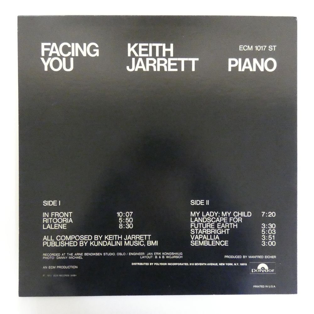 46075310;【US盤/ECM】Keith Jarrett / Facing Youの画像2