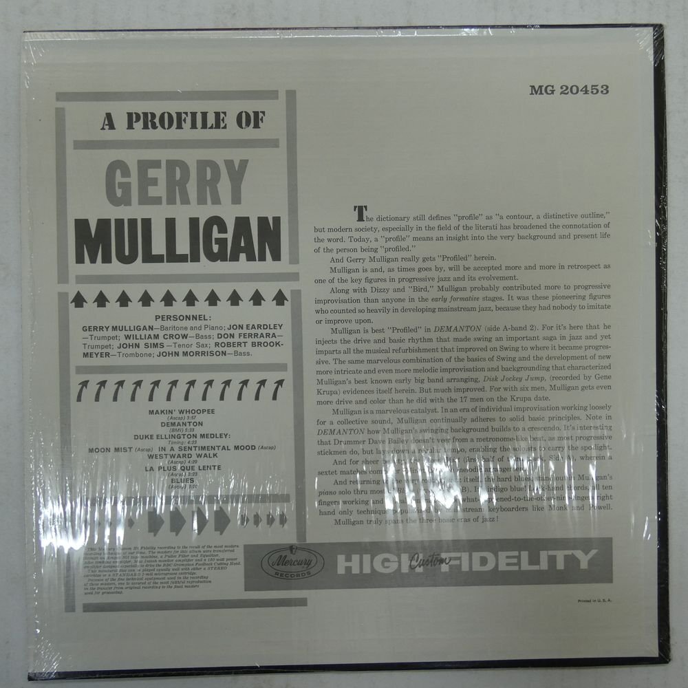 46075342;【US盤/MONO/シュリンク/国内流通仕様/美盤】Gerry Mulligan / A Profile Of Gerry Mulliganの画像2