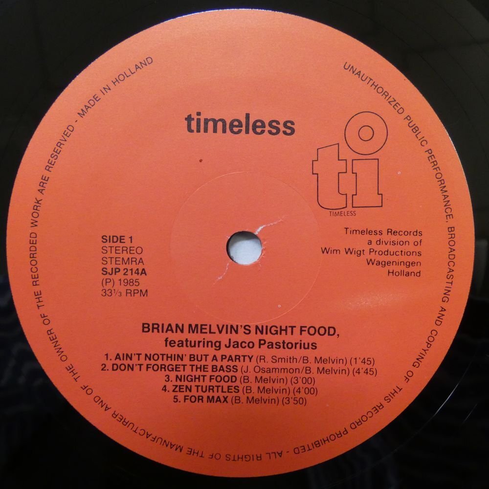 46075350;【オランダ盤/Timeless】Brian Melvin's Night Food / Night Food_画像3